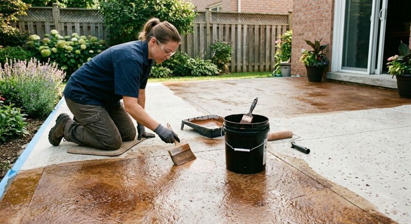 Concrete Patio Staining in Frisco, TX